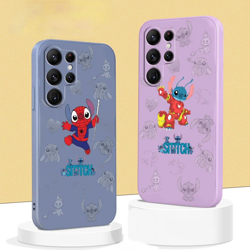 

Liquid Rope Funda Disney Stitch Iron Man Cute Phone Case For Samsung Galaxy S22 S21 S20 FE S10 Note 20 10 Plus Lite Ultra 5G