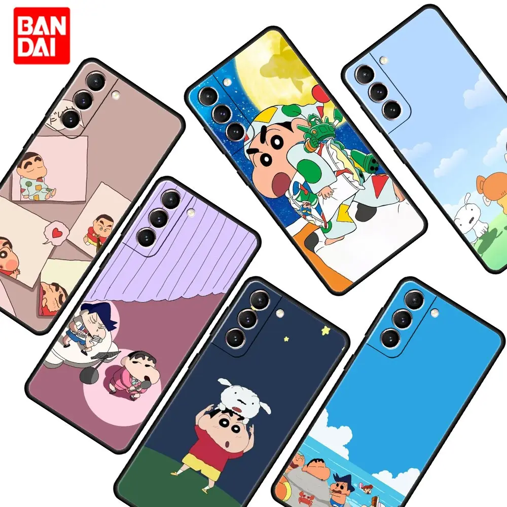 

Cover Case for Samsung Galaxy S22 S21 S20 S10 Plus Ultra FE 5G S22Plus S22Ultra Shell Bag Soft Luxury Funda Crayon Shin-Chan