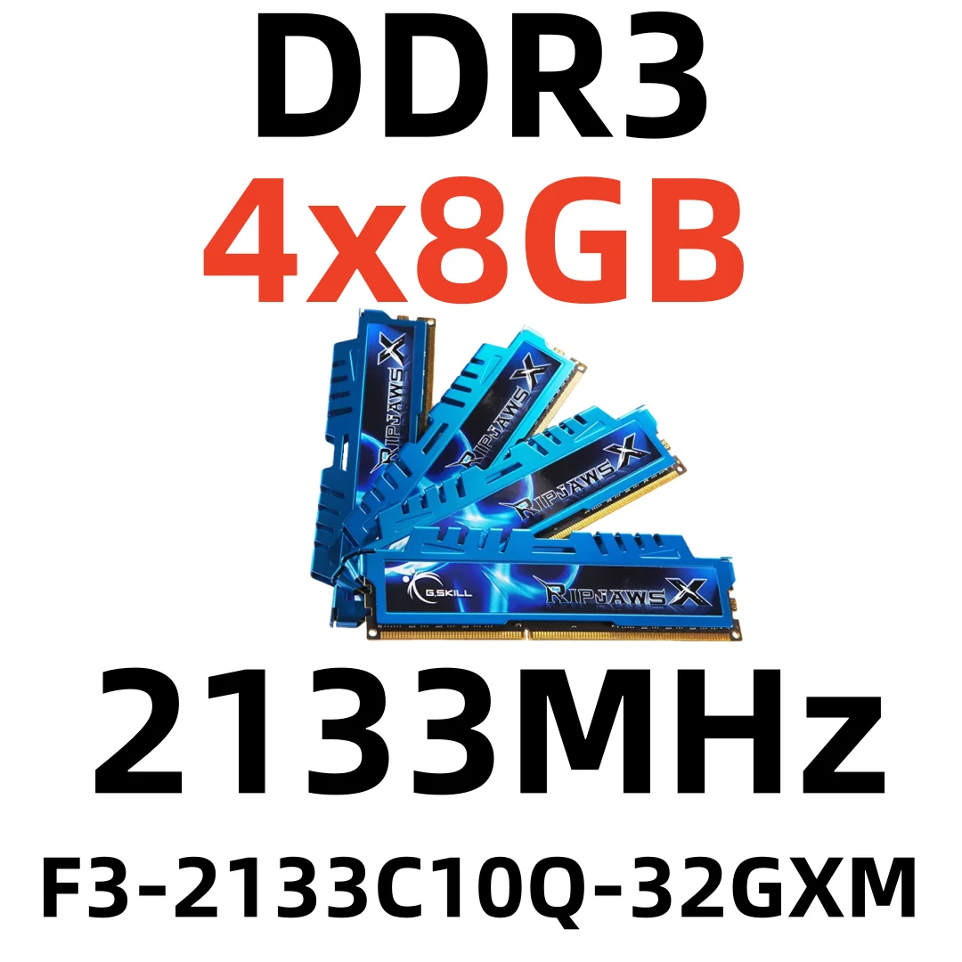 Операционная память G.SKILL RipjawsX DDR3 2133 Мб- 32 Гб для ПК 4x8 ГБ F3-2133C10Q-32GXM
