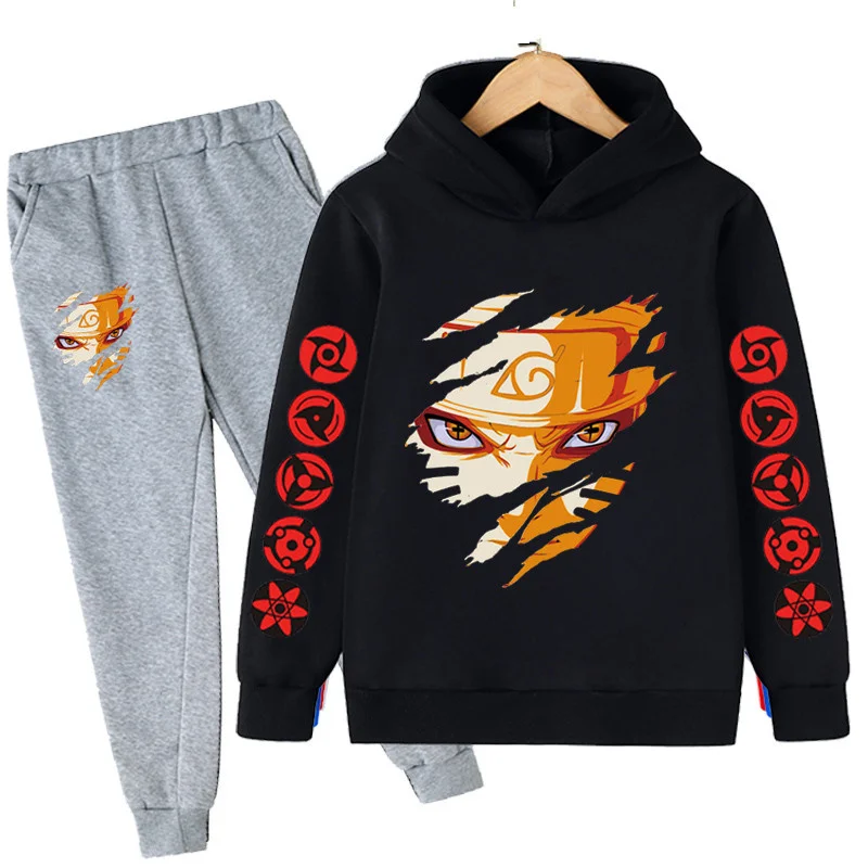 Детские толстовки с капюшоном narutoe весенне-зимние брюки костюмы наряды для