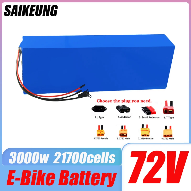 

72v battery 20 25 30 35 40 45 50 60ah Batterie 3000w 84V Electric Bike Motor Electric Scooter Ebike 21700 Battery Pack with BMS