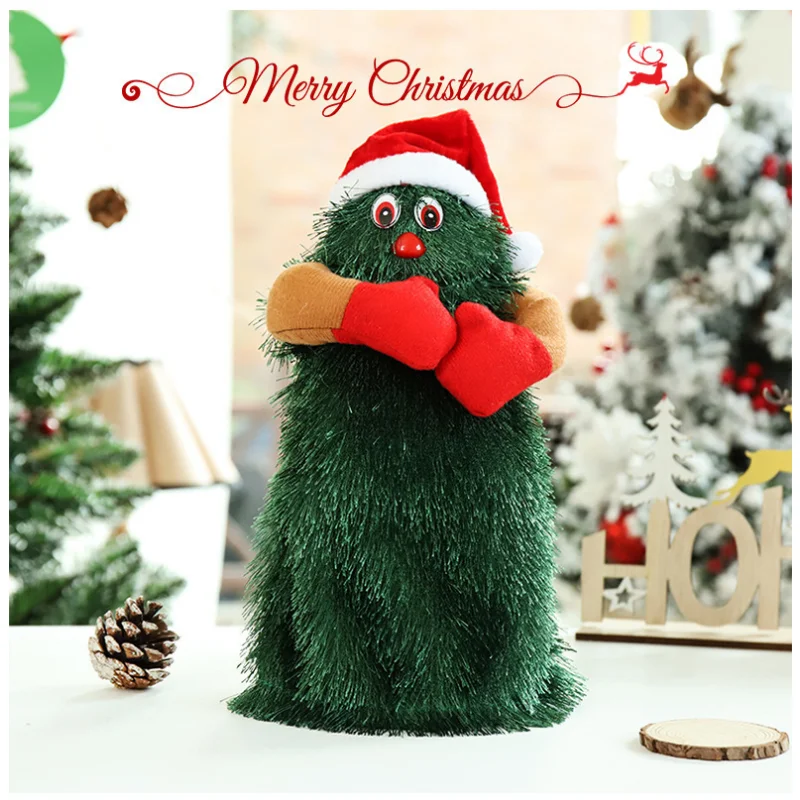 

Swing Christmas tree cartoon electric music Santa Claus electric Christmas hat climbing rope bead curtain Christmas gifts