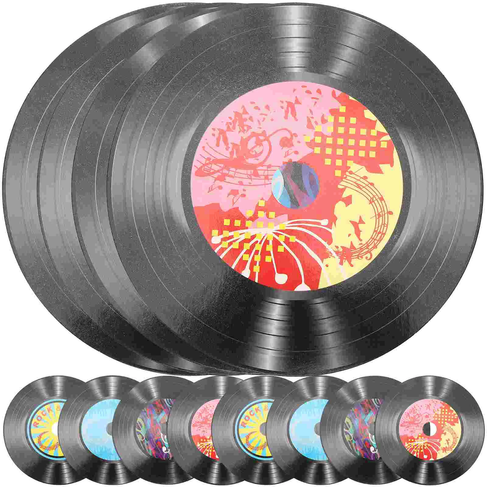 

Vinyl Record Records Wall Party Decorations Music Decor Aesthetic Mini Roll Decoration Sign Fake Supplies Disc Cutouts Outs