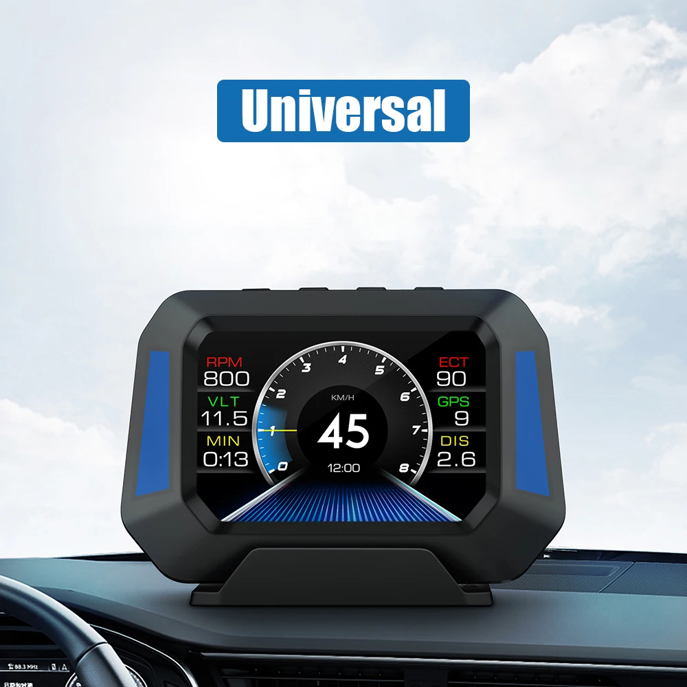 

P21 HUD Head Up Display Car Tester On Board Computer Clock Slope Meter GPS Speedometer OBD2 Diagnostic Tools Instrument Cluster