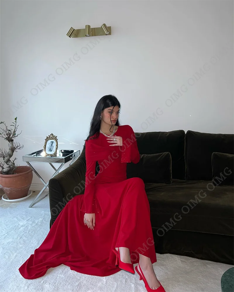 Элегантное плиссированное платье OIMG для выпускного вечера атласное вечернее