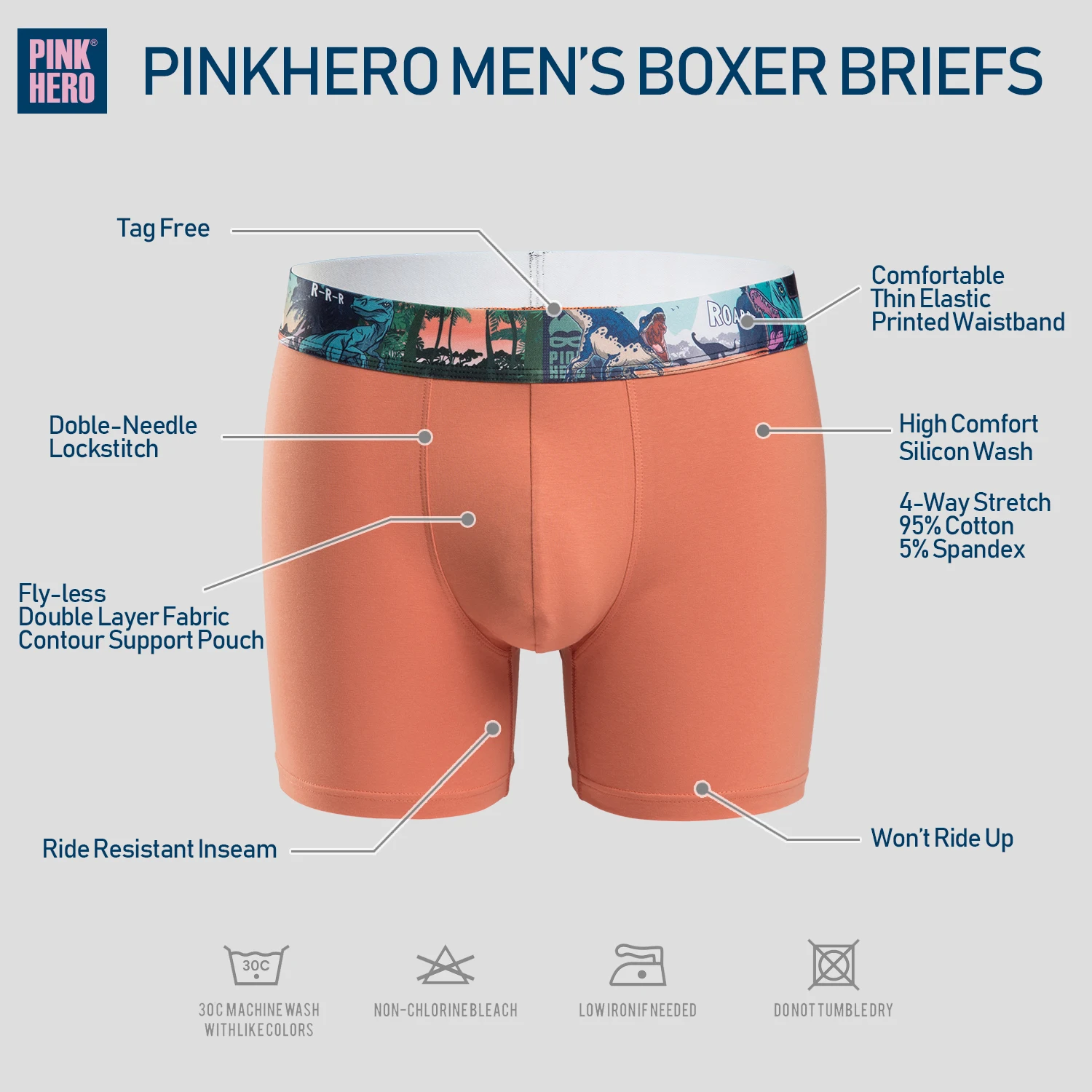 Новое высококачественное хлопковое Мужское нижнее белье PINK HEROES модные боксеры