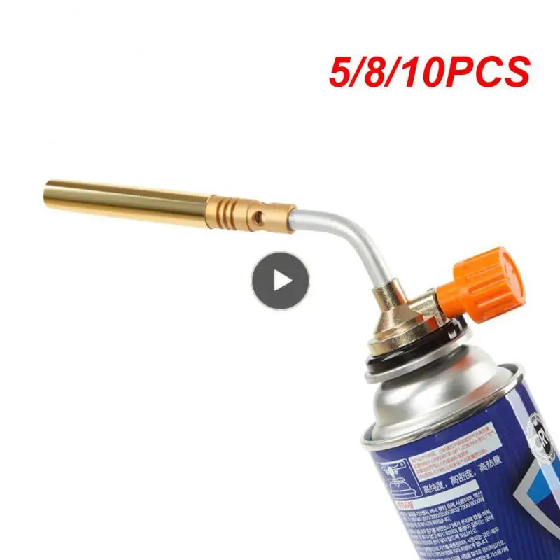 

5/8/10PCS Stainless Steel Spray Gun High Temperature Flame Gun Reliable Portable Flame Gun Nozzle Outdoor Barbecue