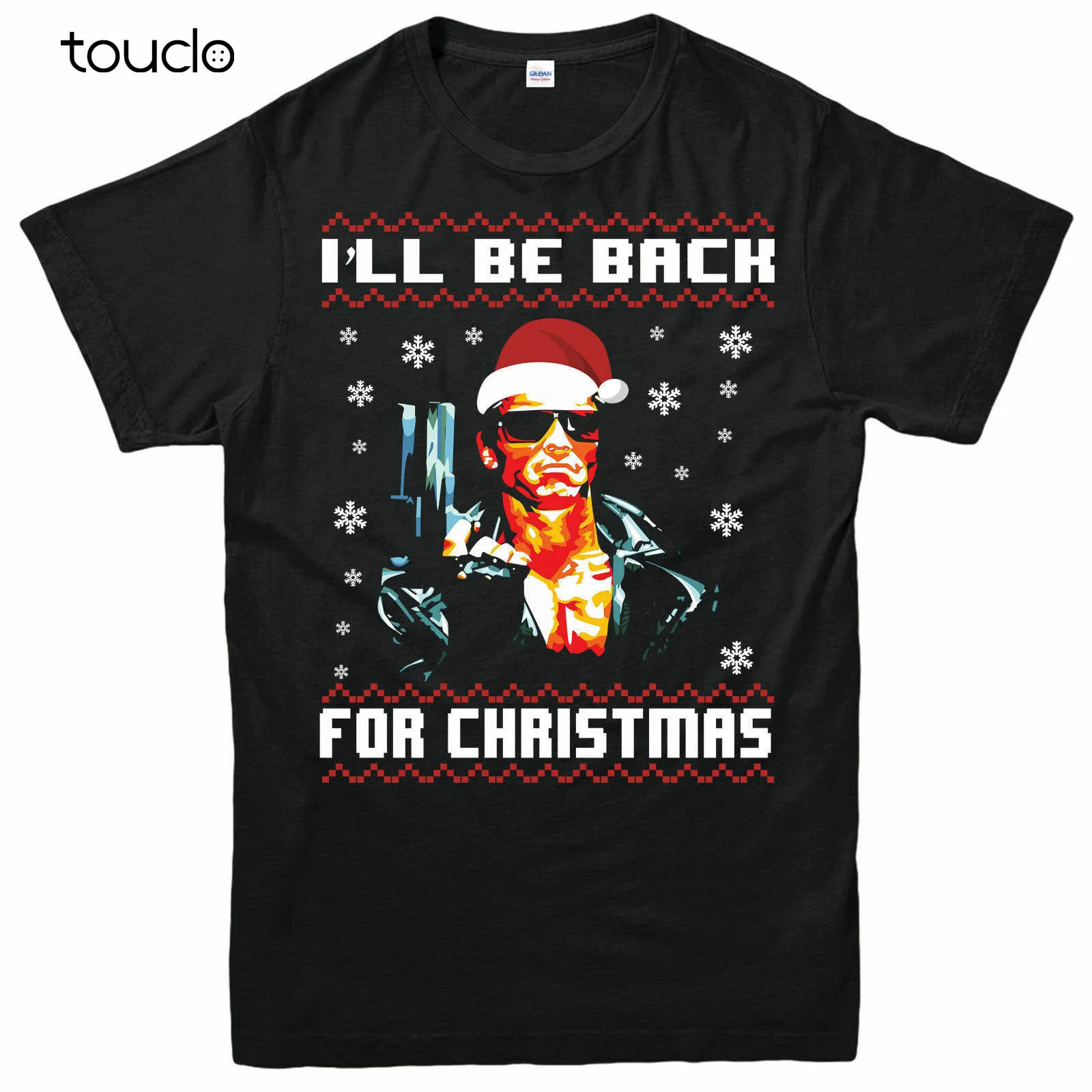 

New Terminator Christmas T-Shirt Arnold I'Ll Be Back Festive Adults & Kids Tee Top Unisex S-5Xl Xs-5Xl Custom Gift