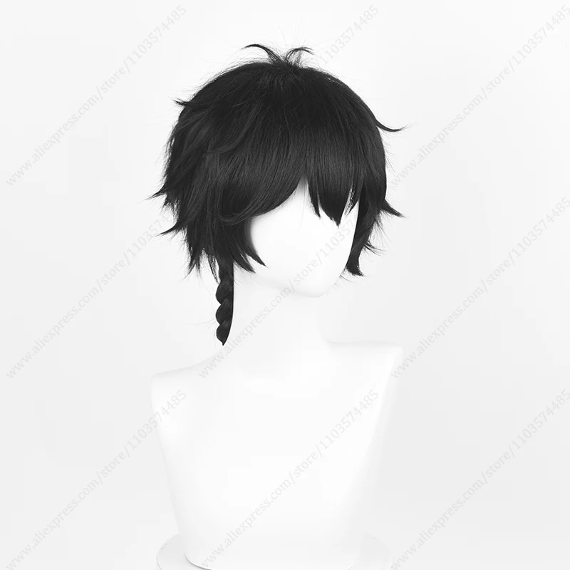 Парик для косплея Jo Togame длиной 35 см черный термостойкий синтетический