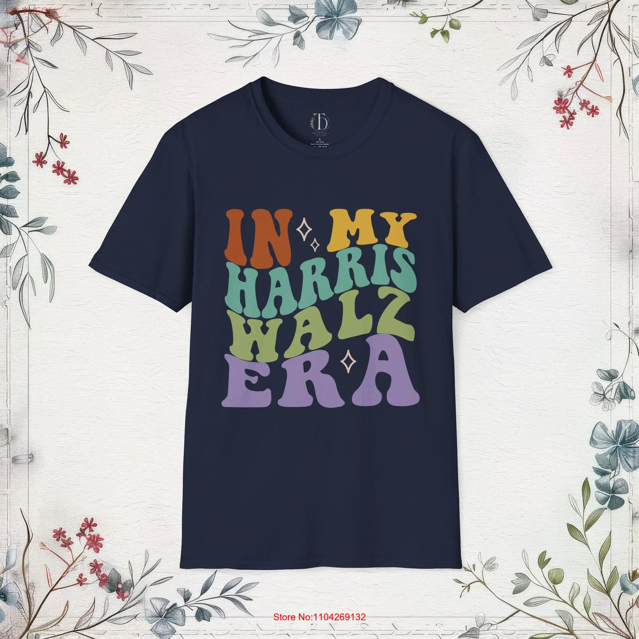 Футболка In My Kamala Era в стиле ретро Harris Walz Softstyle 2024 Демократ Ралли Мадам президент