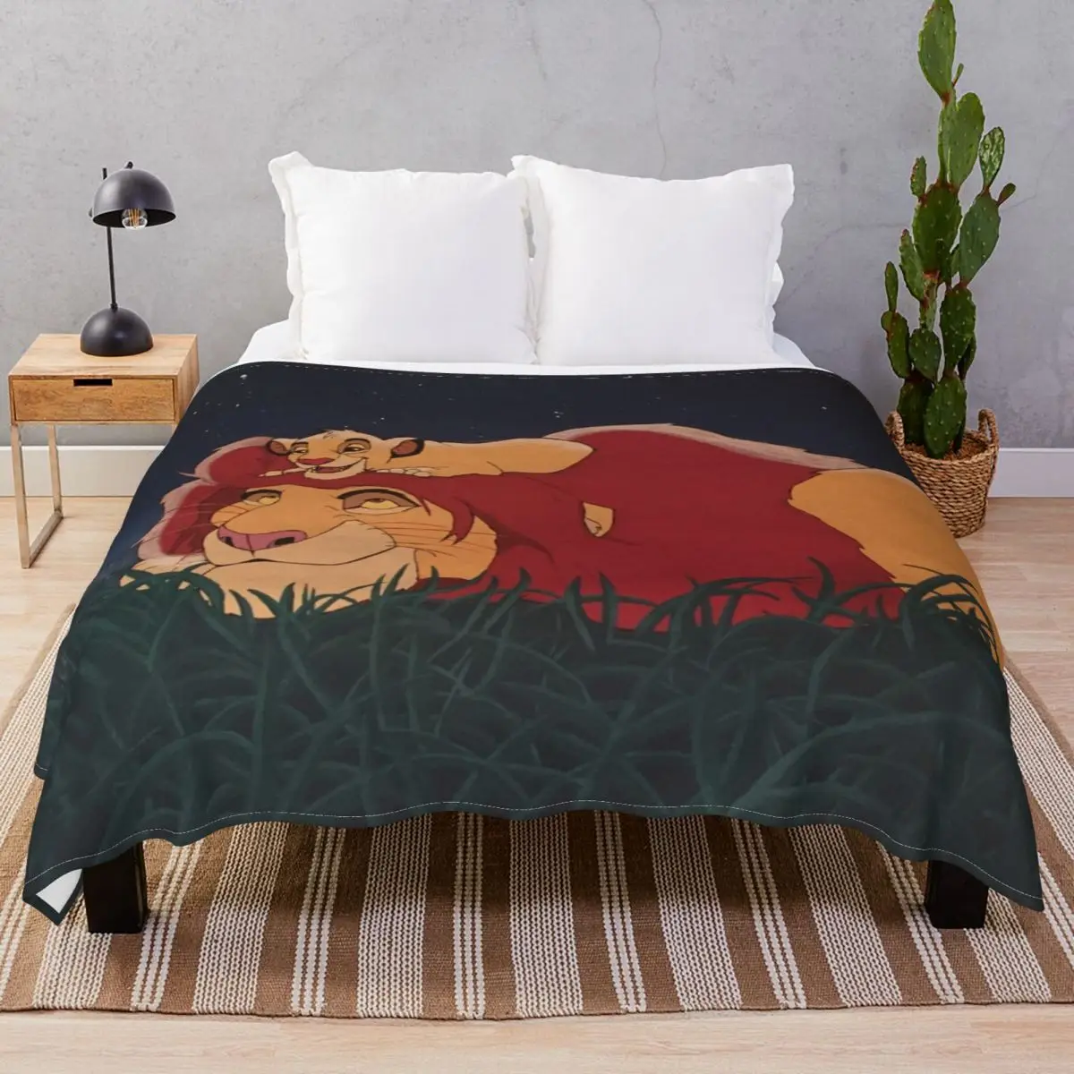 The Lion King Mufasa And Simba Blanket Fleece Decoration Lightweight Thin Throw Blankets for Bedding Sofa Travel Cinema