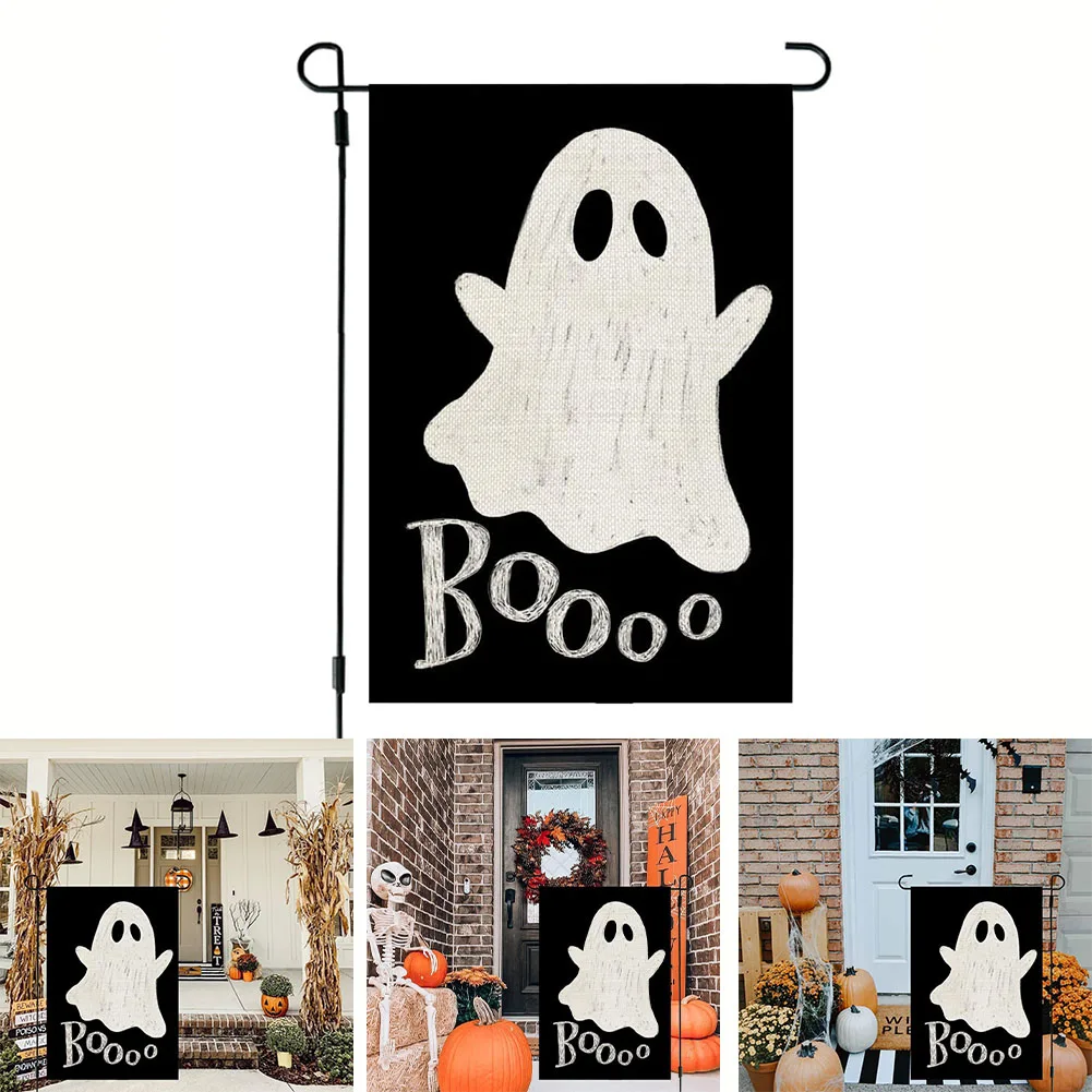 

4Pcs Halloween Garden Flag 30x45cm Garden Flag Printed Double Sided Printed Weatherproof Fade Resistant Garden Flag