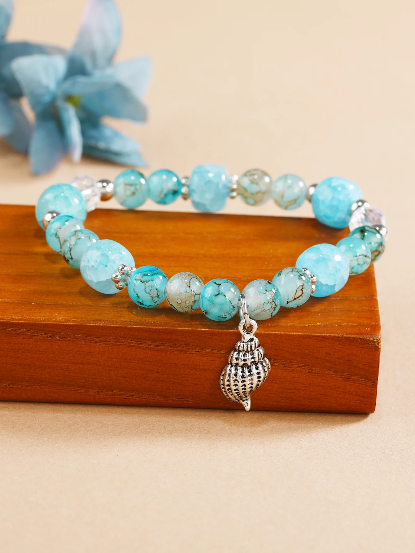 

gifts for girlfiend Glass bead color crystal with ms pendant bracelet for woman contracted joker fashion hand string bts