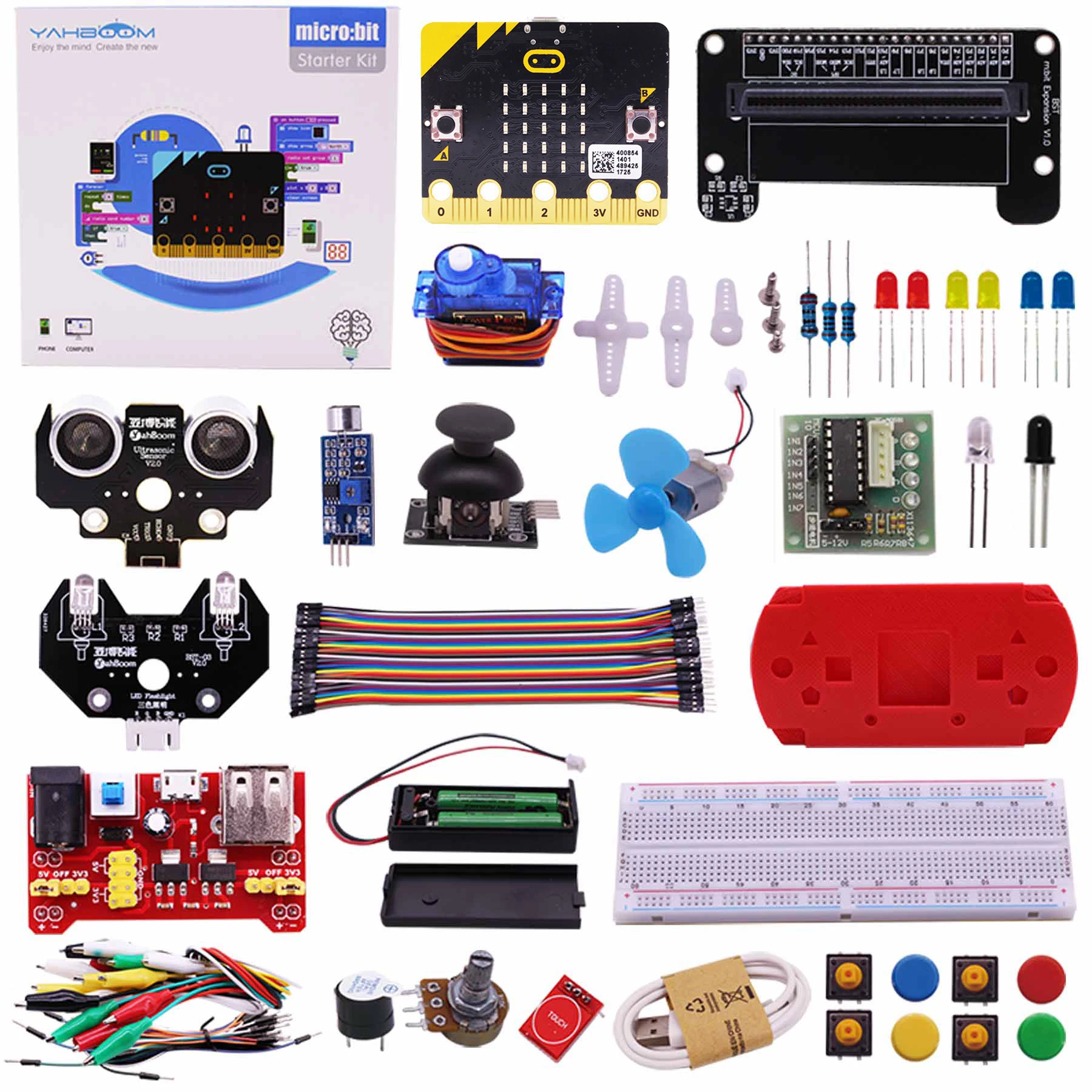 Yahboom Hot Selling Microbit Starter Sensor Kit for Beginner Compatible with V1.5/ V2 Board Robot Programming Toy Kit for Boys