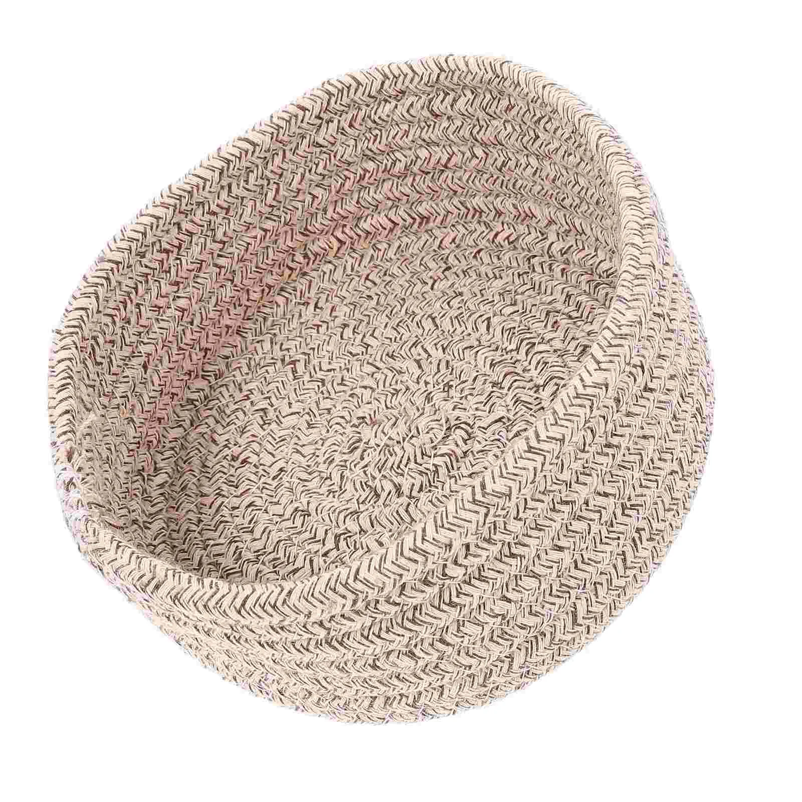 

Basket Baskets Rope Small Storage Woven Organizing Decorative Key Mini For Organizer Cotton Montessori Planter Bins Flower