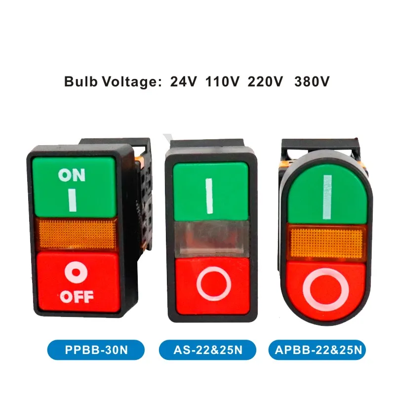 Апертура Mack 22/25 мм APBB/AS/PPBB вкл./выкл. Start Stop двойной кнопочный переключатель 10A/660V с
