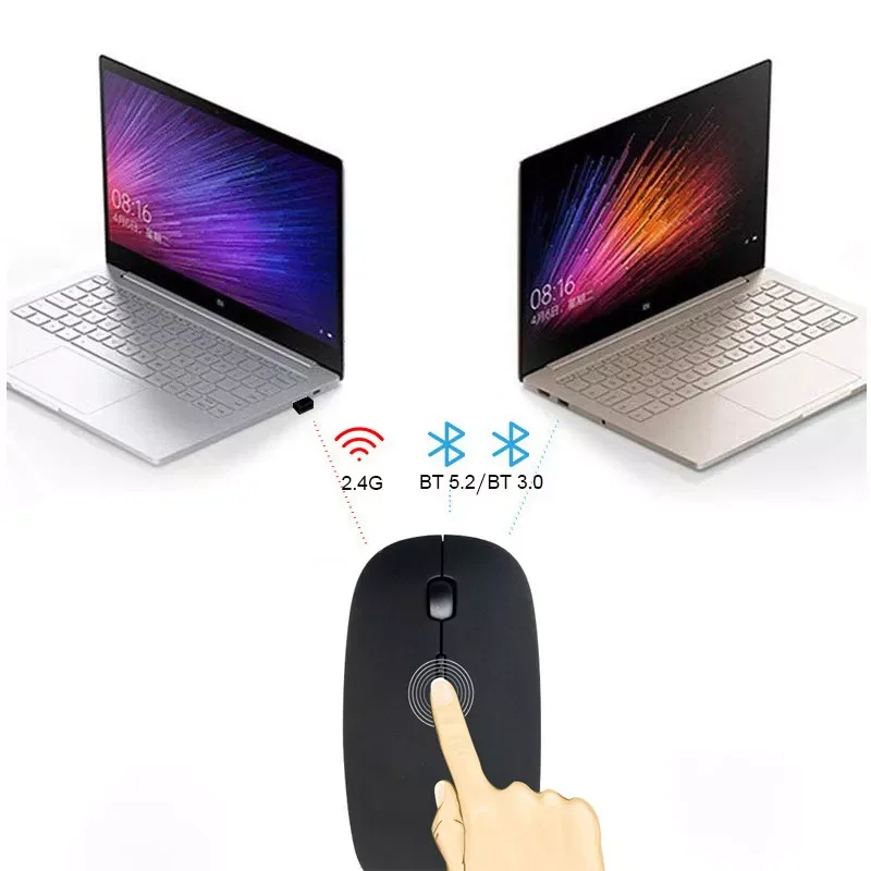 2023 trend 5.0 2.4Ghz Wireless Dual Mode 2 In 1 Cordless Mouse 1600 DPI Ultra-thin Ergonomic Portable Optical Mice