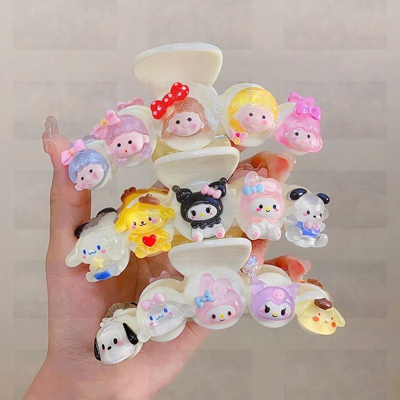 

Sanrio Kuromi Littletwinstars Pachacco Kawaii Hairpin Girl Cute Cartoon Shark Hairpin Girl Student Going Out Hair Accessories