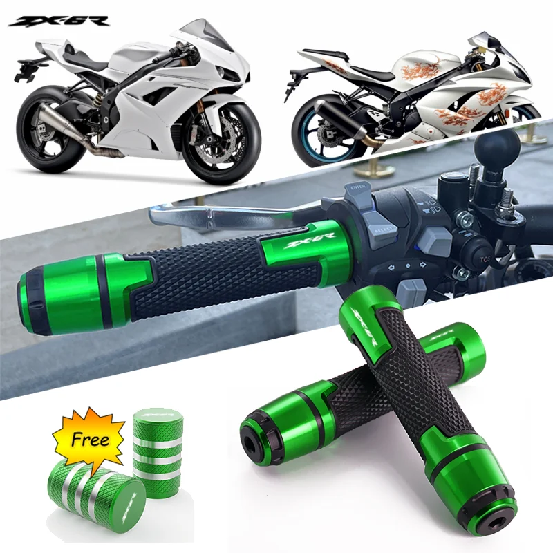 

For Kawasaki Ninja ZX6R ZX-6R ZX 6R 2009-2022 Motorcycle Accessories CNC Anti-Slip Handlebar Grips Ends Handle Cap Hand Bar Plug