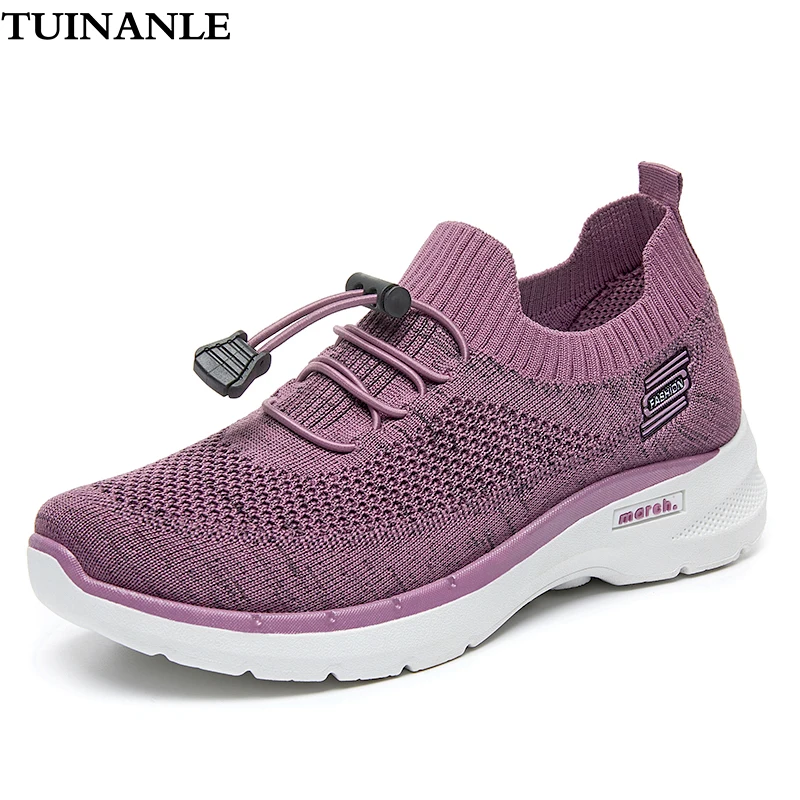 

Кроссовки TUINANLE женские на платформе, однотонные сникерсы на плоской подошве, Повседневная дышащая обувь на танкетке, прогулочные