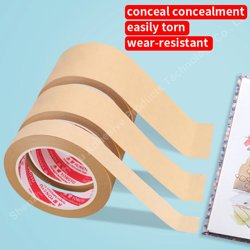 50-метровая водонепроницаемая лента из крафт-бумаги, высокая адгезия и износостойкая герметизирующая коробка, фоторамка, экранирование и герметизация задней панели