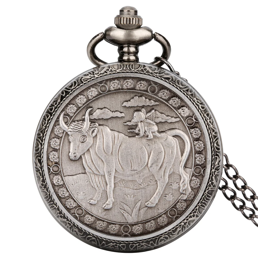 

12 Constellation Series Retro Men Women Quartz Pocket Watch Commemorative Coin Slim Chain Taurus Unisex Fashion Pendant Watches