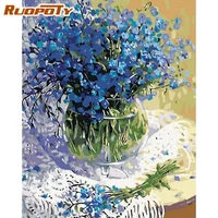 ruopoty painting by numbers 40x50cm frame on canvas white flower in vase oil picture by number home living room decor arts