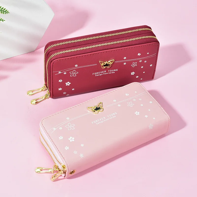 

Luxury Brand Women Wallets double zippers Coin bag mobile phone bag fashion Clutch Wallet Female Money bag carteras para mujer