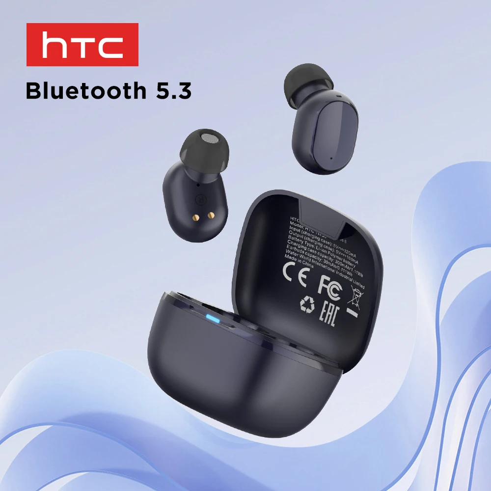 Оригинальные наушники HTC TWS6 Fone De Ouvido In-ear Sem Fio Bluetooth5.3, беспроводные наушники с сенсорным управлением, наушники-вкладыши с шумоподавлением