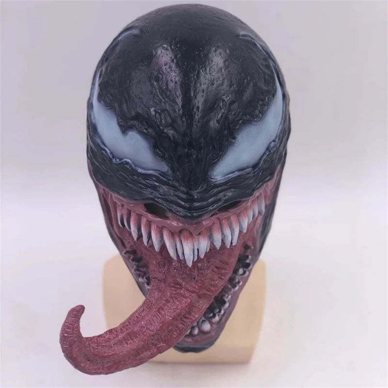 

Mascaras Halloween Horror Real Latex Mask Venom Cosplay Full Face Superhero Headgear Scream Villain Scary Masquerade
