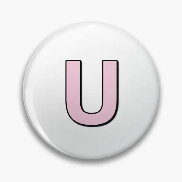 Розовая буква U мягкая пуговица булавка для лацкана подарок ювелирное изделие