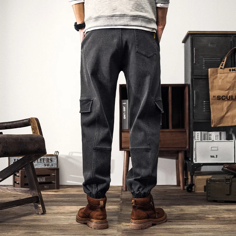 Patchwork Jeans Mens Loose Harem Pants Patch Denim Cargo Pants Loose Retro Trousers Men Plus Size Baggy Jeans Vintage Streetwear