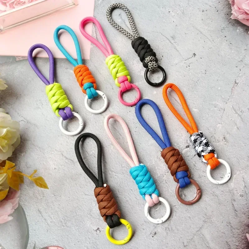 

5pcs Fashion Braided Lanyard Keychain for Phone Case Women Anti Lost Knot Rope Strap Creative Car Key Chains Diy Accessories