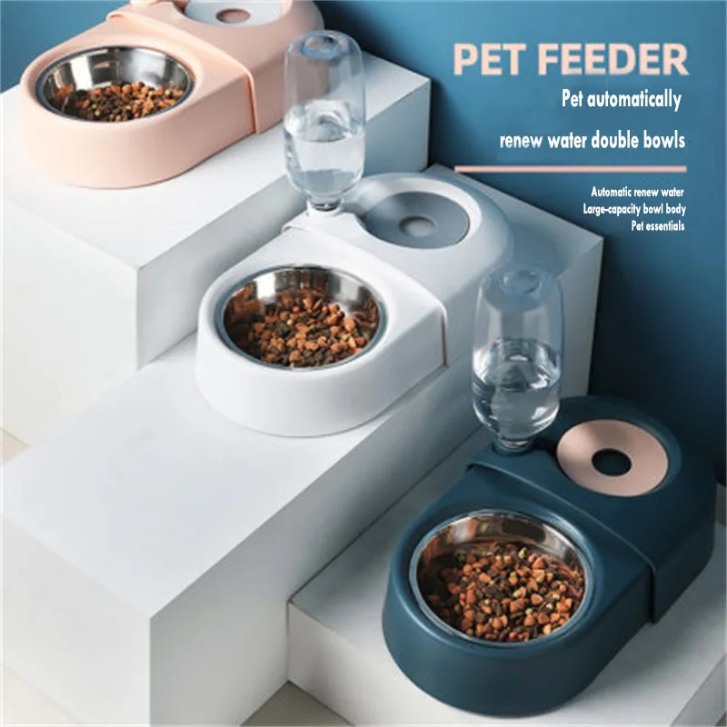 

MAMY PETS Cat Automatic Feeder Drink And Eat All-in-one Machine Anti-tipping Removable Dog Food Bowl Pet Supplies