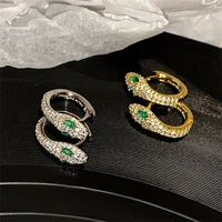 punk animals prevent allergy stainless steel earrings for women trendy elegant sparkling zircon little snake bride jewelry