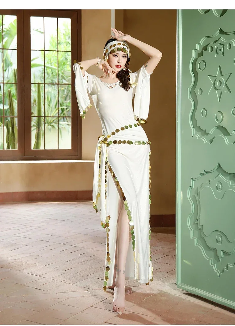 Костюм для танца живота женское платье с расширяющимися книзу рукавами и