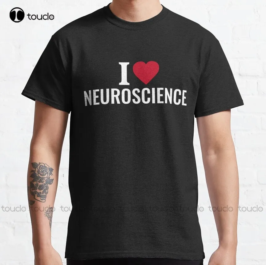 

Классическая футболка I Love Neuroscience, Высококачественная Милая элегантная Милая мультяшная Милая хлопковая фотофутболка в подарок