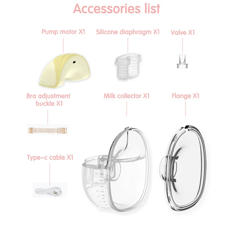 Electric Breast Milk Extractor Electric Wearable Breast Pump Hands Free USB Chargable Portable Baby Breastfeeding Accessories images - 6