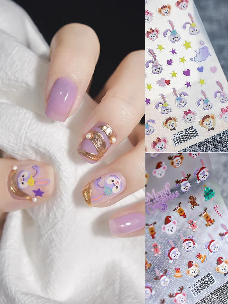 

Cartoon Duffy Nail Sticker Disney DIY Mickey Mouse Nail Decal Nail Art Decoration 3D StellaLou Kawaii Stickers Nail Art Supplies