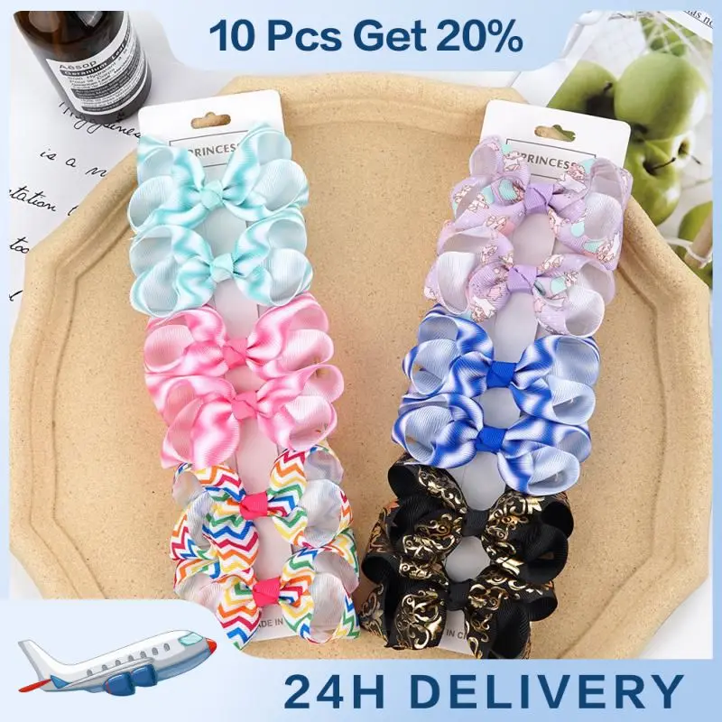 

Ленточные заколки для волос с бантом, красочная Радужная детская заколка для волос с одной картой и градиентом, головной убор для детей, милые детские заколки для волос