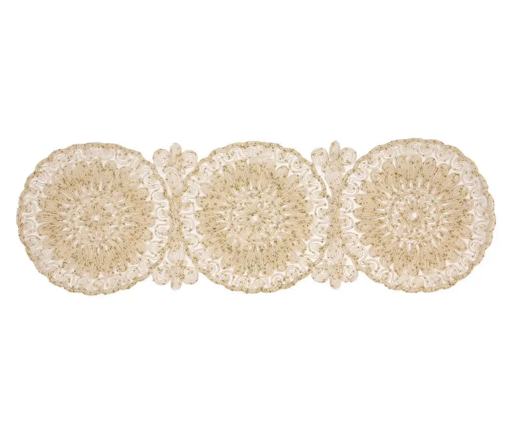 

Anglez Kordone Embroidered Lux Midi Runner Cream-Gold