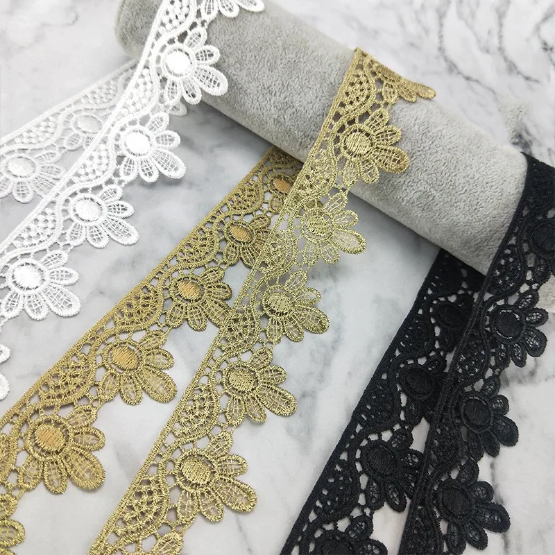 

1 ярд, кружево с золотой вышивкой, сделай сам, костюм для косплея, кружевные ленты с аппликацией, ширина 4 см