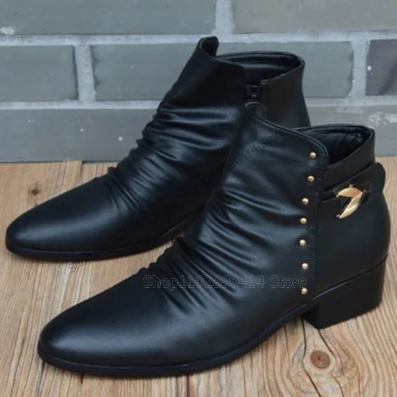 Черные плиссированные дизайнерские декоративные Ботильоны на молнии модные
