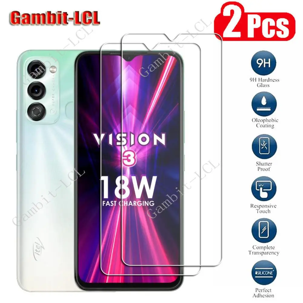 

2PCS 9H HD Protective Tempered Glass For Itel Vision 3 6.6" ItelVision3 Vision3 Phone Screen Protector Protection Cover Film