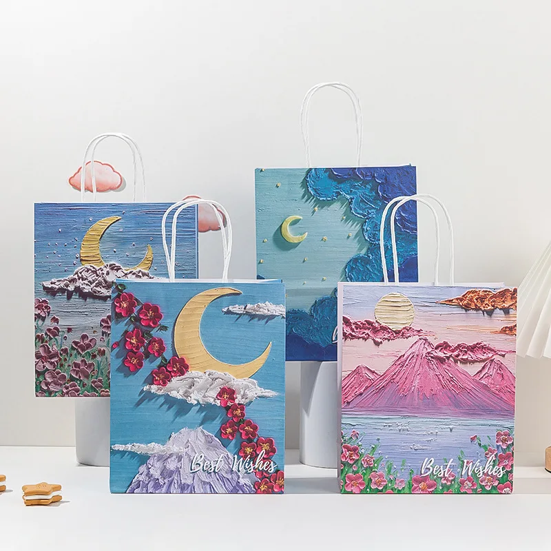 

Flower Paper Bag Wedding Decoration Gifts Packaging Bag Valentine's Day Party Supplies Baby Shower Thanking Gift