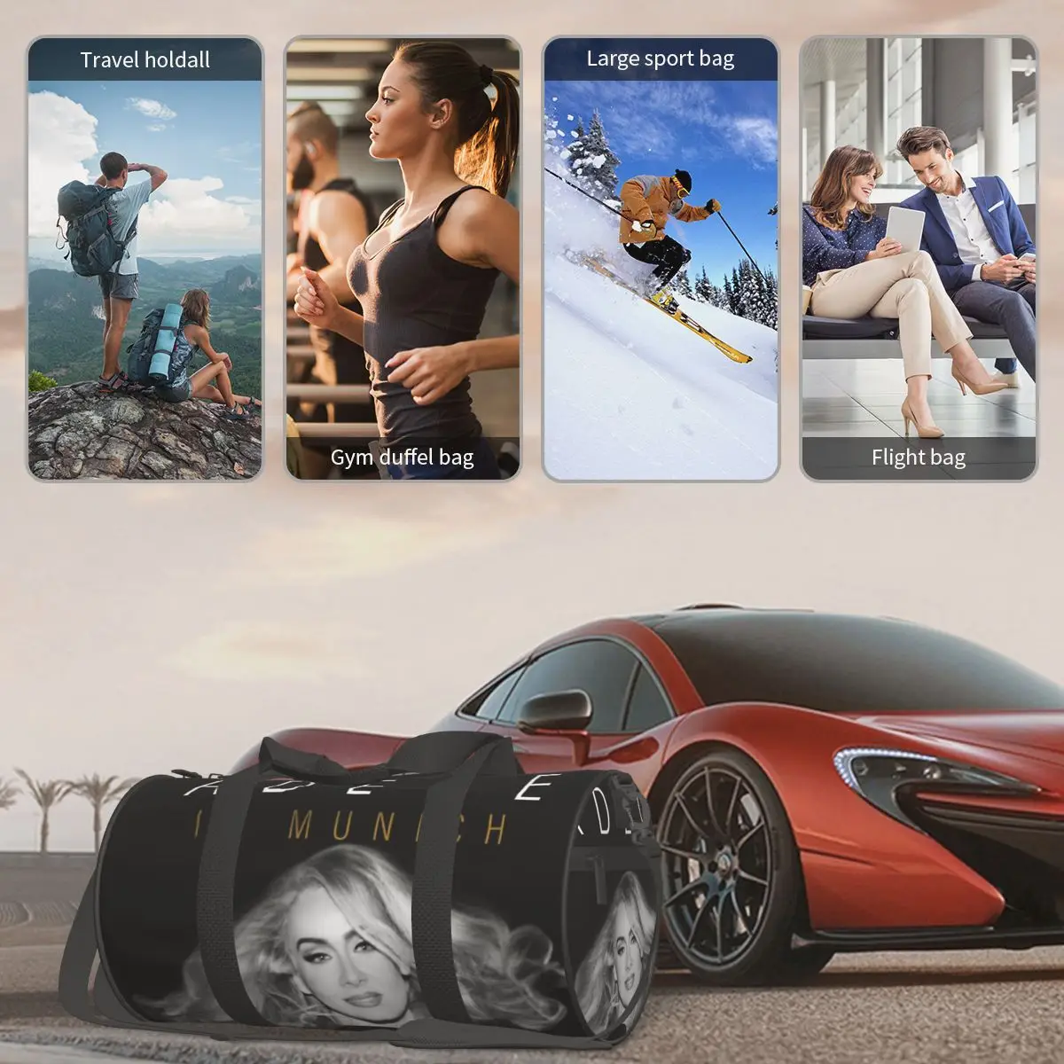 Adele Munich Tour August 2024 Sport Bags with Shoes Gym Bag Weekend Couple Pattern Handbag Training Graphic Fitness