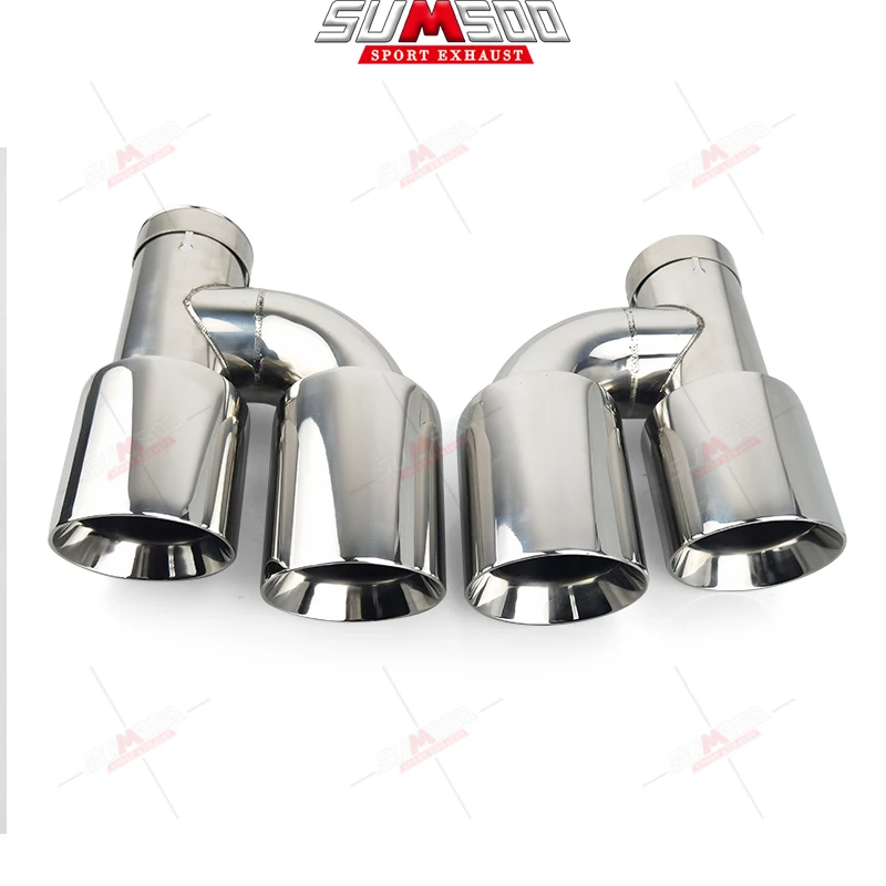 

SUMSOO Car Accessories stainless steel H-type double outlet straight edge exhaust pipe tailpipe