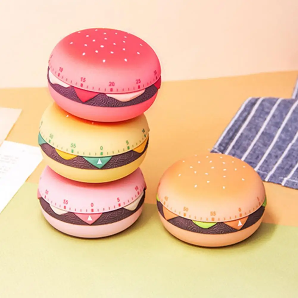 

Cooking Alarm 60Minute Hamburger Shape Dial Wind Up Cooking Alarm Counter Timer Counter Alarm Remind Manual Electronic Countdown