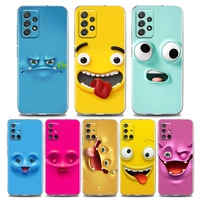 cute art funny faces clear phone case for samsung a01 a02 a02s a11 a12 a21 s a31 a41 a32 a51 a71 a42 a52 a72 soft silicone