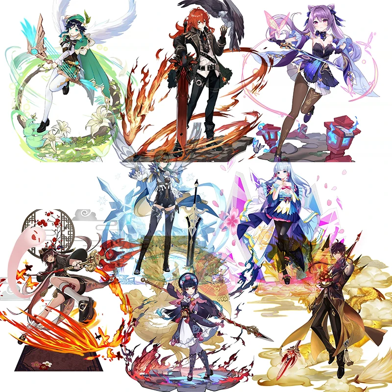 

Anime Genshin Impact Ayato Thomas Barbara YeLan Acrylic Stand Vertical Desktop Ornament Fans Gift Keychain
